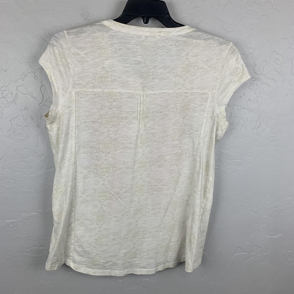 Sundance Top  Womens Large White Embroidered  Boho Cap Sleeve Southwestern - Picture 2 of 7